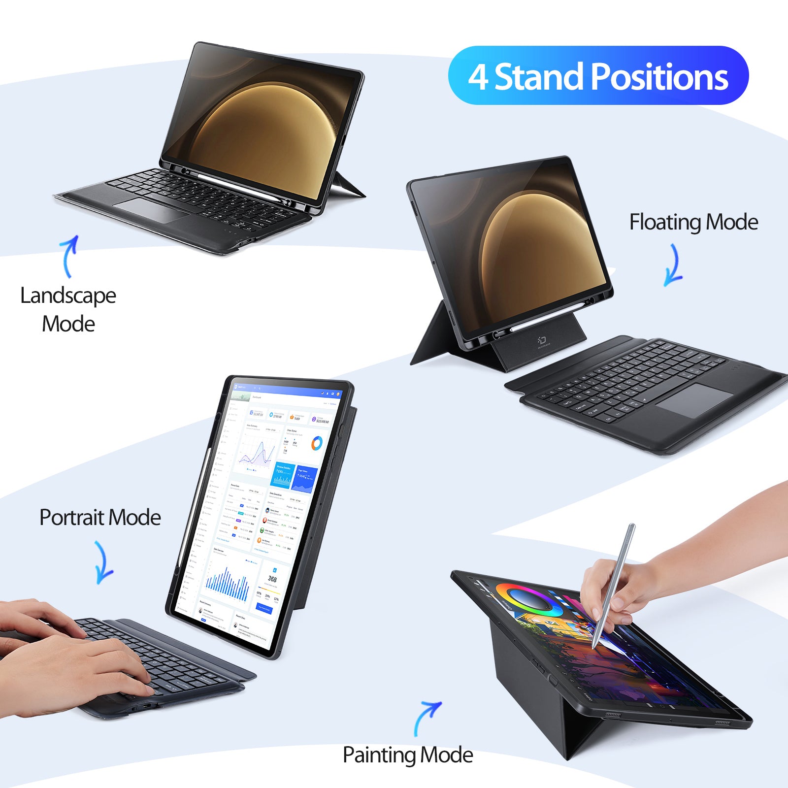 DUX DUCIS For Samsung Galaxy Tab S9 FE+ (SM-X610 / SM-X616B) Leather Case with Wireless Magnetic Detachable Keyboard DUX DUCIS For Samsung Galaxy Tab S9 FE+ (SM-X610 / SM-X616B) Leather Case with Wireless Magnetic Detachable Keyboard